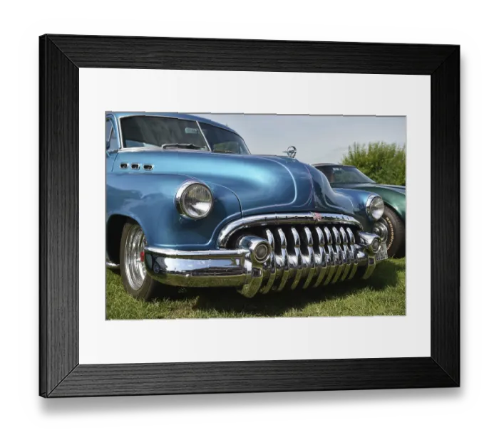 Framed Print : Buick Eight and Corvette Stingray at classic car meeting in Breiholz
