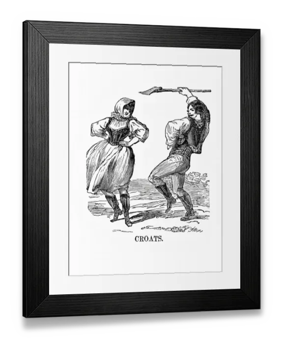 Framed Print : Fashion in Europe around 1850, Traditional traditional costume