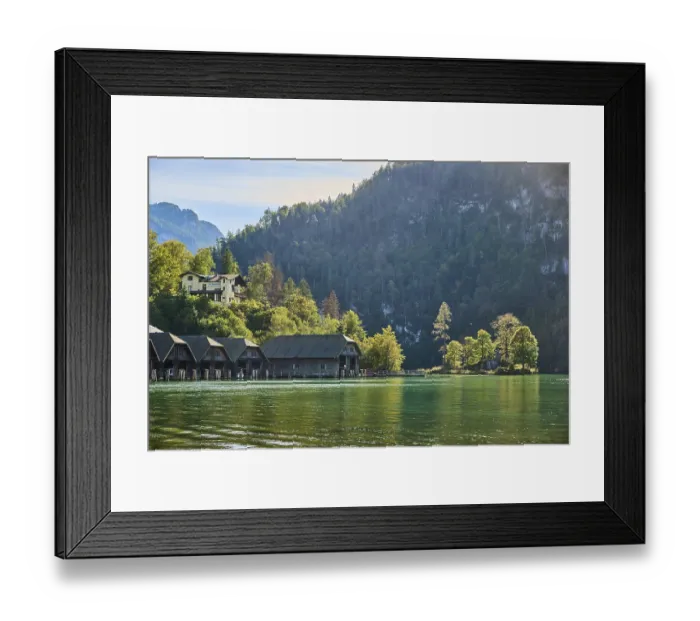 Framed Print : Lake Koenigssee in autumn, Alps Framed Print : Lake Koenigssee in autumn, Alps