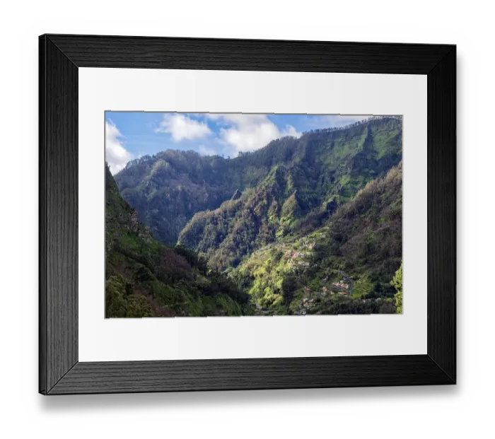 Framed Print : Curral das Freiras surrounded by mountains Framed Print : Curral das Freiras surrounded by mountains