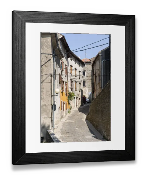 Framed Print : Alleyway in the historic town of Buje in the Mirna Valley