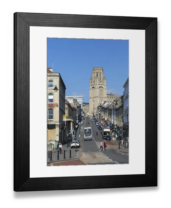 Framed Print : Looking up Park Street to the tower the Wills Memorial building Framed Print : Looking up Park Street to the tower the Wills Memorial building