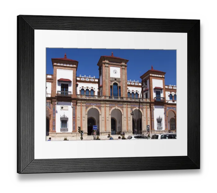 Framed Print : Central station of the Andalusian town Jerez de la Frontera