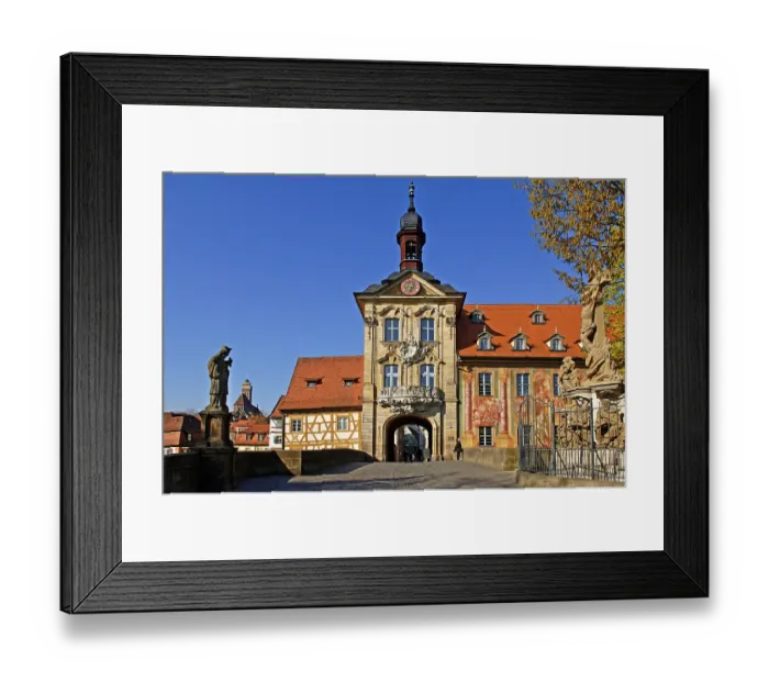 Framed Print : Old Town Hall with the Obere Bruecke Bridge