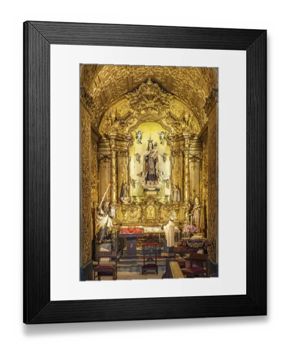 Framed Print : Side altar of the church Igreja do Carmo