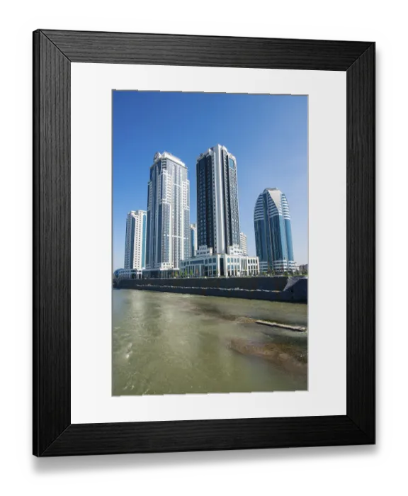 Framed Print : Modern business towers downtown