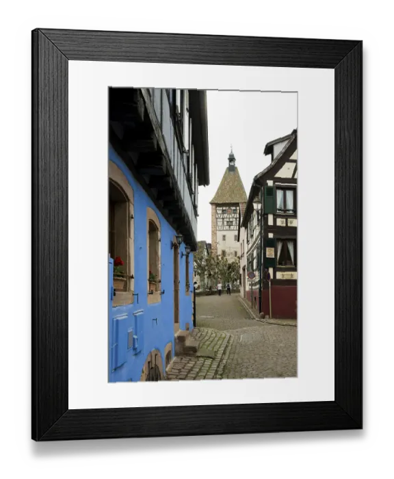 Framed Print : Medieval colourful half-timbered houses Framed Print : Medieval colourful half-timbered houses