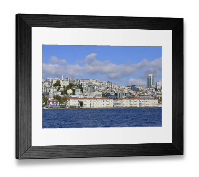 Framed Print : Skyline of Karakoy and Beyoglu viewed from the Bosphorus