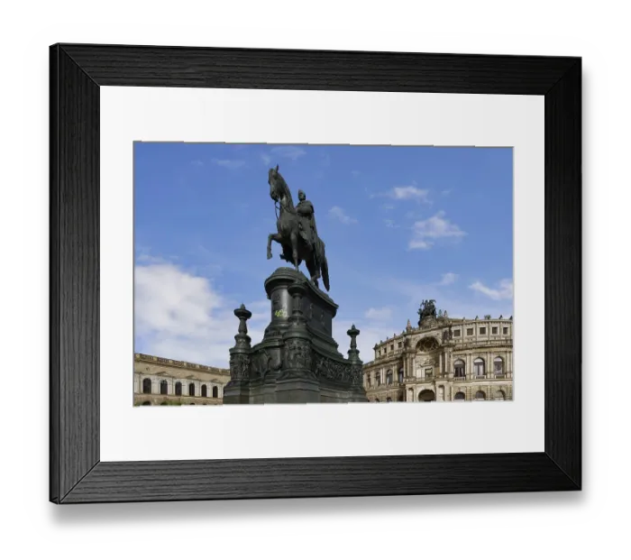 Framed Print : King Johann Equestrian statue, Theater Square