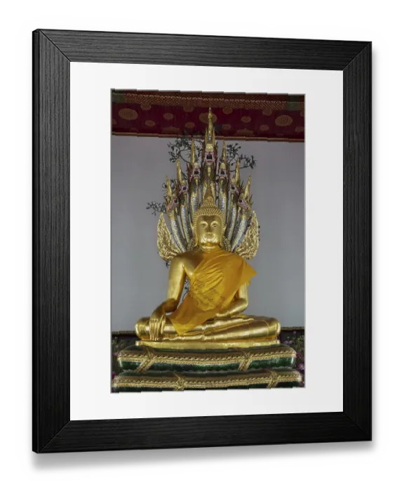 Framed Print : Gilded Buddha statue, Bhumispara-mudra Framed Print : Gilded Buddha statue, Bhumispara-mudra
