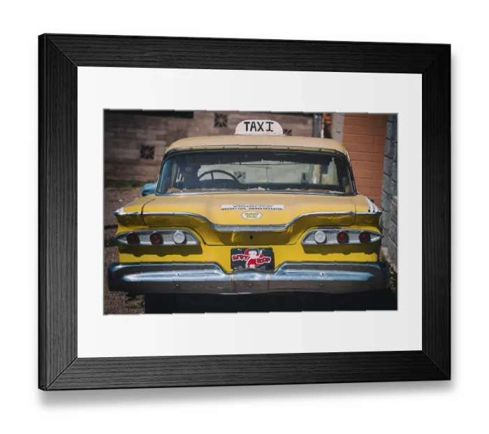 Framed Print : Old discarded Cadillac as a taxi Framed Print : Old discarded Cadillac as a taxi