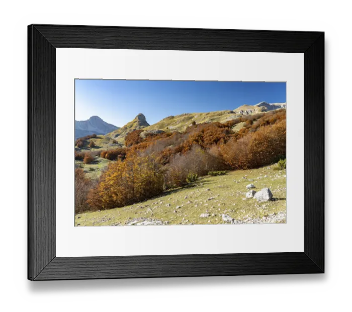 Framed Print : Mountain landscape of Durmitor National Park in autumn Framed Print : Mountain landscape of Durmitor National Park in autumn