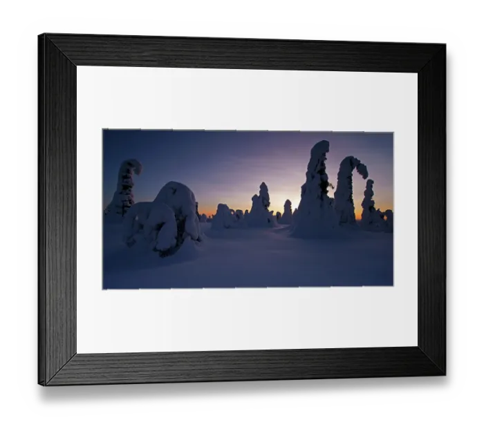 Framed Print : Snow landscape, Kuntivaara, Finland, Europe