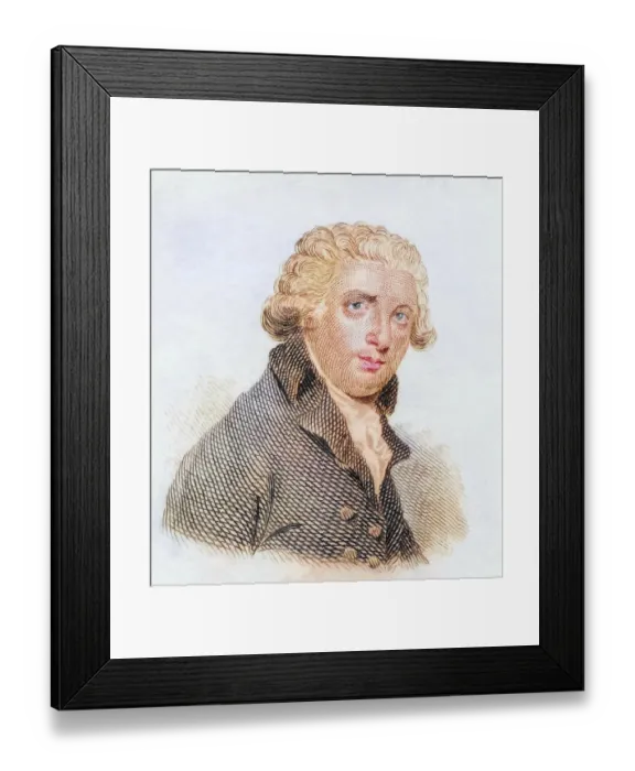 Framed Print : Richard Brinsley Sheridan, (born 30 October 1751 in Dublin)