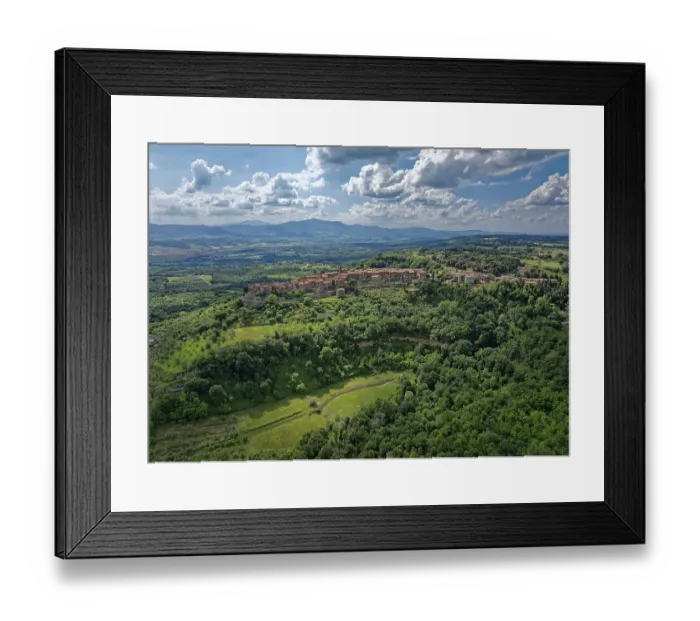 Framed Print : Aerial view of the landscape around Monteleone d'Orvieto