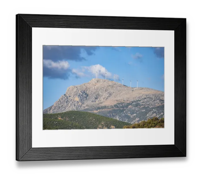 Framed Print : Wind turbines on the mountain, Peloponnese Framed Print : Wind turbines on the mountain, Peloponnese