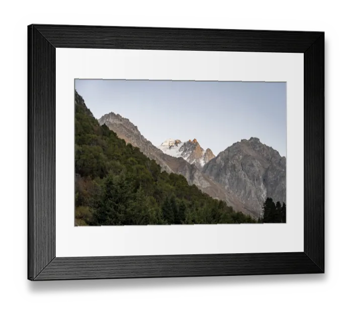 Framed Print : Glaciated mountain peak at sunset Framed Print : Glaciated mountain peak at sunset