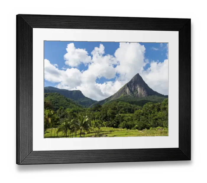 Framed Print : Knuckles mountain range with Lakegala mountain and rocks