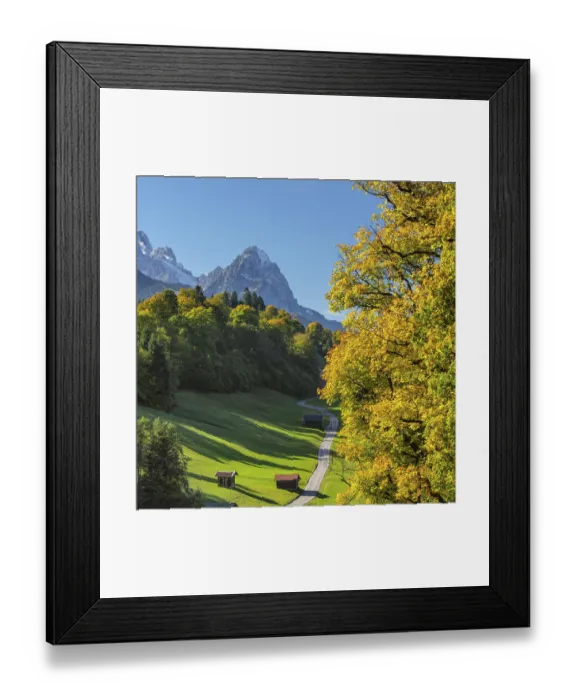 Framed Print : Landscape near Wamberg against Zugspitze (2962m) Framed Print : Landscape near Wamberg against Zugspitze (2962m)
