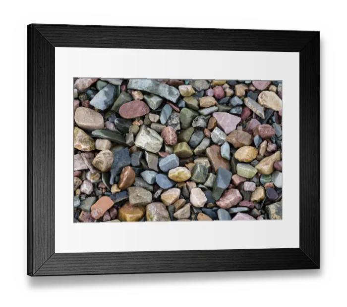 Framed Print : Colored Stones, Beach, Snaddvika