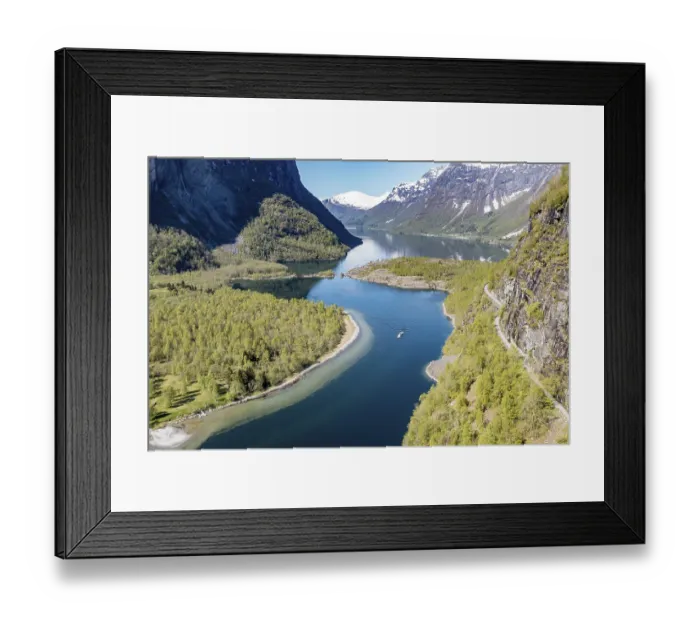 Framed Print : Aerial view of lake Lovatnet (or: Loenvatnet) Framed Print : Aerial view of lake Lovatnet (or: Loenvatnet)