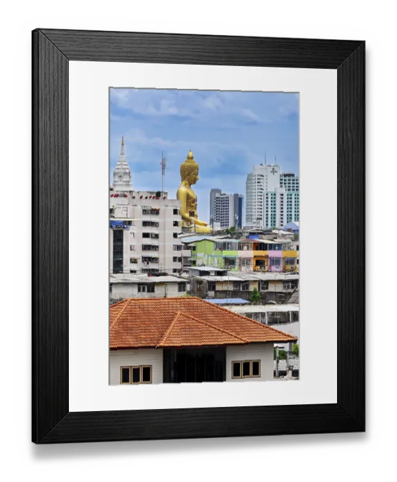 Framed Print : Residential neighbourhood Buddha statue