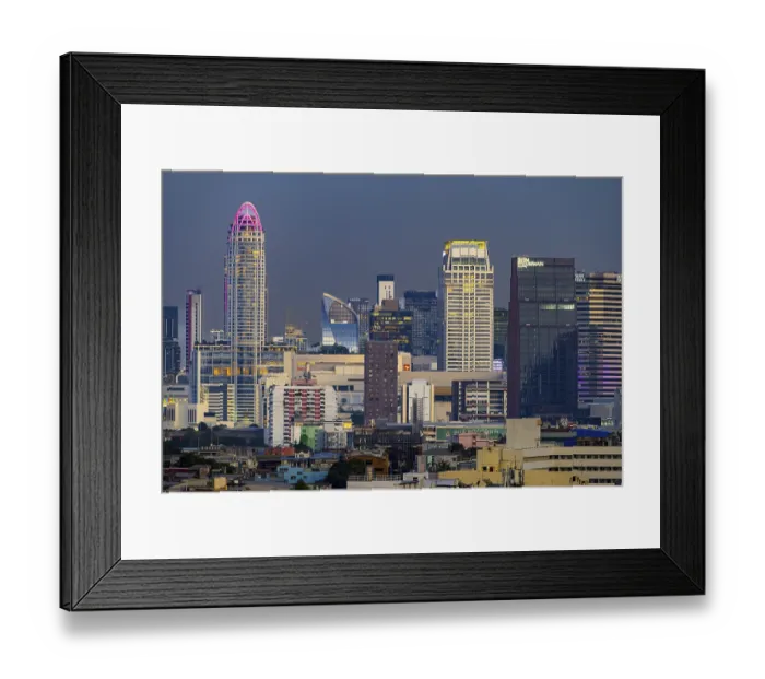 Framed Print : Panorama from Golden Mount, skyline of Bangkok