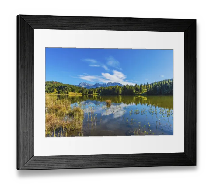 Framed Print : Geroldsee, behind it the Karwendel mountains Framed Print : Geroldsee, behind it the Karwendel mountains