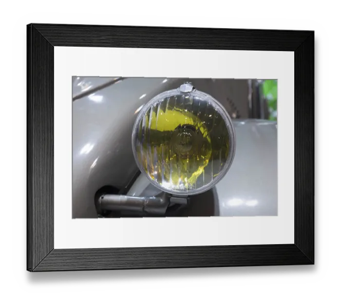 Framed Print : Headlights of a Citroen 2 CV A