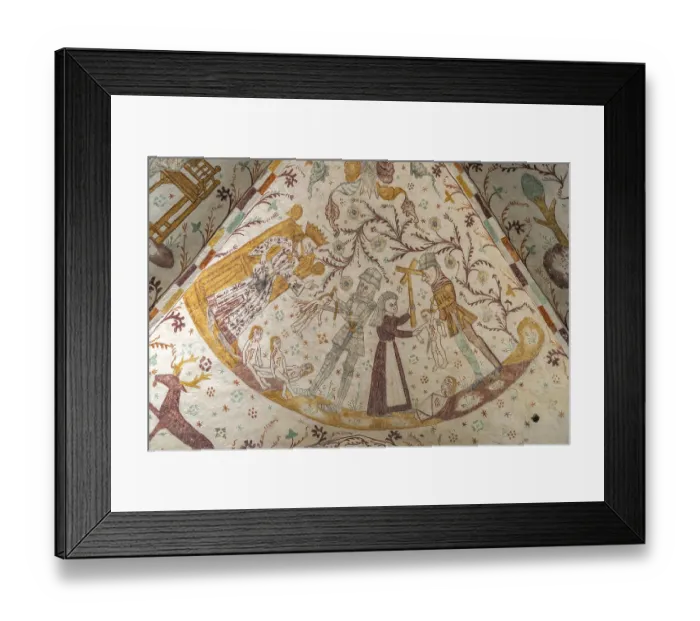 Framed Print : Religious frescoes by the Elmelunde Master in the church of Elmelunde