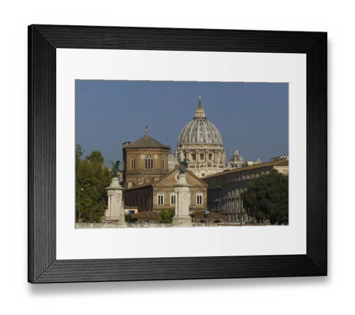 Framed Print : View from the bridge Ponte Vittorio Emanuele towards St Framed Print : View from the bridge Ponte Vittorio Emanuele towards St