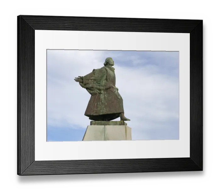 Framed Print : Navigator Joao Alvares Fagundes Statue Framed Print : Navigator Joao Alvares Fagundes Statue