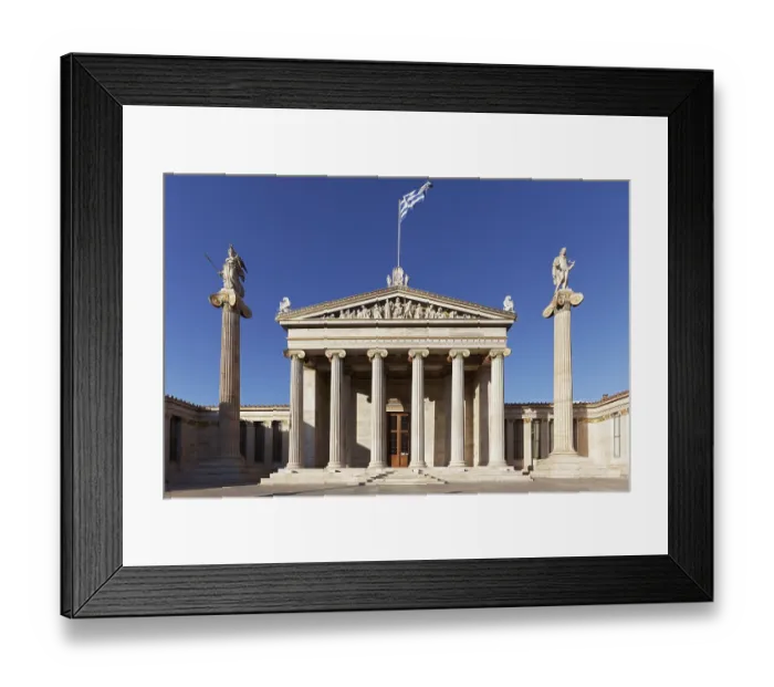 Framed Print : Academy of Athens, blue sky, neoclassical building from 1885