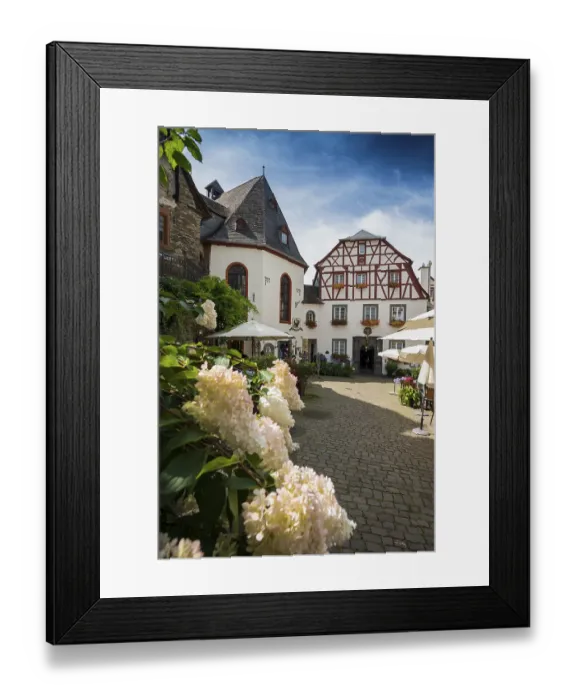 Framed Print : Picturesque village with half-timbered houses Framed Print : Picturesque village with half-timbered houses