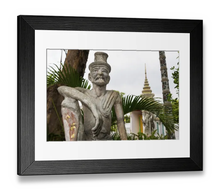 Framed Print : Stone sculpture in Wat Pho temple