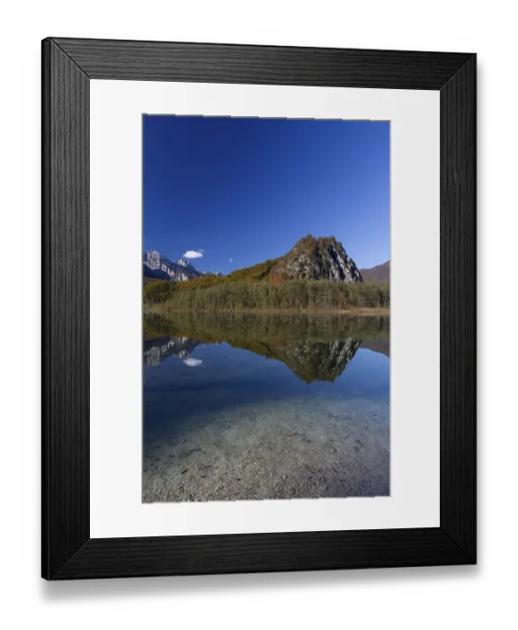 Framed Print : Autumn mood at lake Almsee, Gruenau