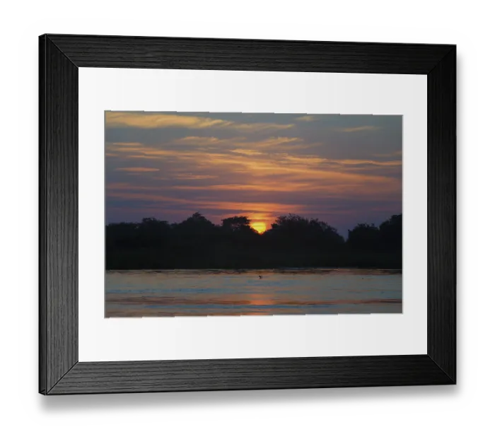Framed Print : Sunrise over Cuiaba river, Pantanal