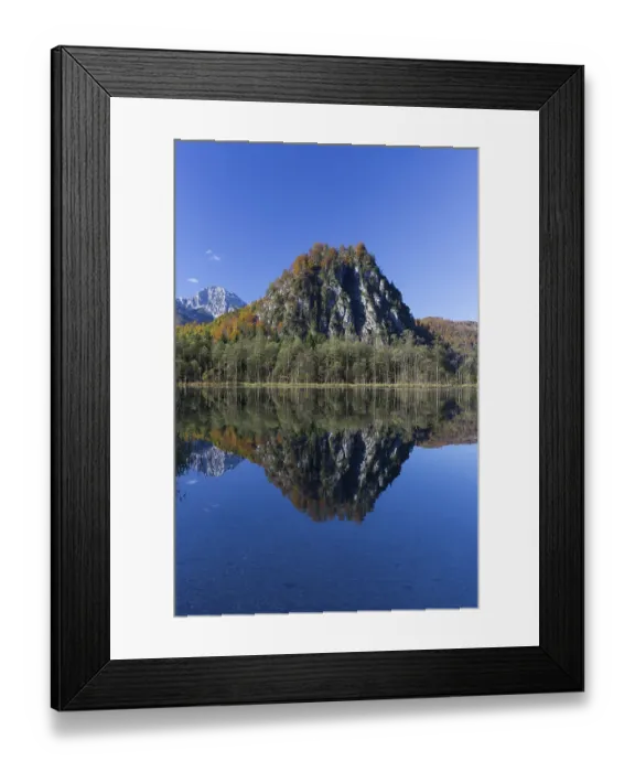 Framed Print : Autumn mood at lake Almsee, Gruenau