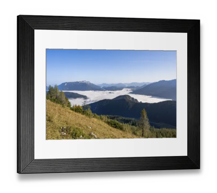 Framed Print : View of mountain panorama and sea of clouds