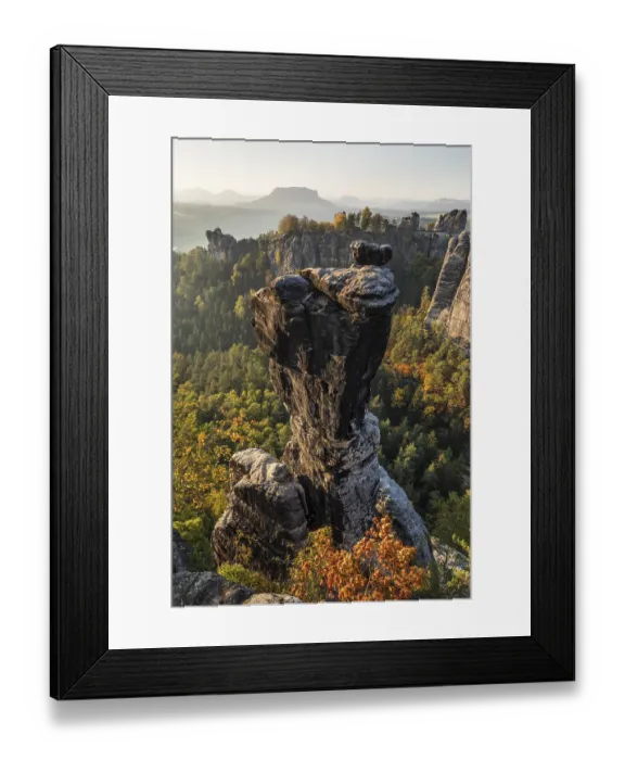 Framed Print : View over the Wehlnadel to the Bastei bridge