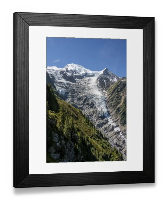Framed Print : Mountain landscape, view of glacier Glacier de Taconnaz