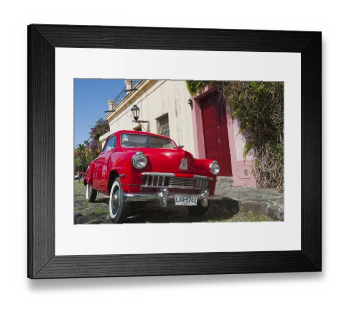 Framed Print : CLassic car in front of a house Framed Print : CLassic car in front of a house