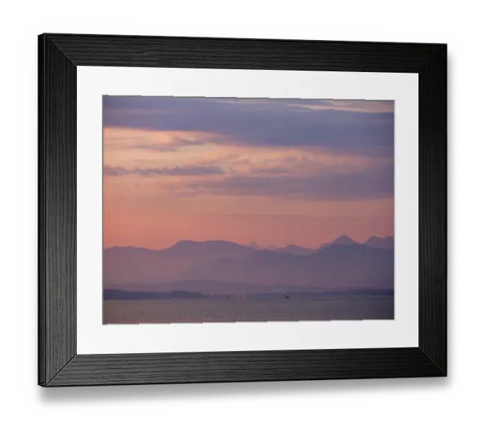 Framed Print : Small sailing boat on the Chiemsee in the morning light