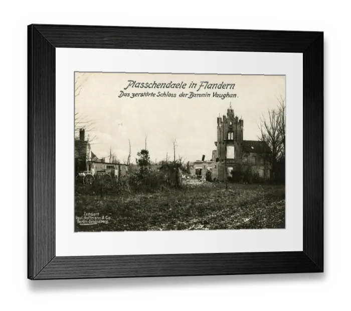 Framed Print : Plasschendaele in Flanders. The destroyed castle of Baroness Vaughan Framed Print : Plasschendaele in Flanders. The destroyed castle of Baroness Vaughan
