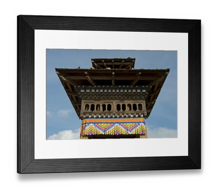Framed Print : Roof of a Buddhist prayer wheel