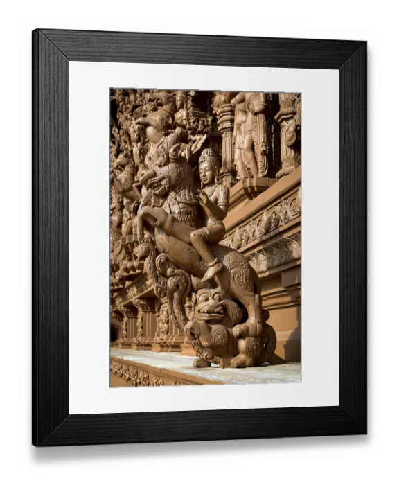 Framed Print : Woodcarvings at the Temple, Sanctuary of Truth Temple