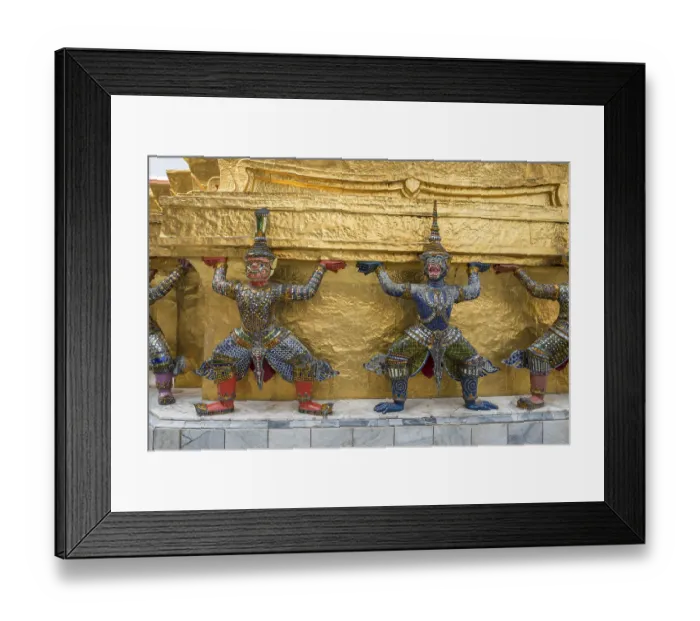 Framed Print : Yaksha figures, Wat Phra Kaeo, Bangkok
