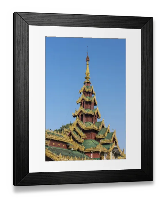 Framed Print : Ornate roof, Shwedagon Pagoda, Yangon