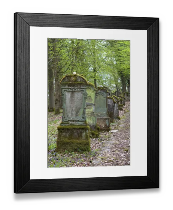 Framed Print : Grave stones built on a Jewish cemetery in the 16th century