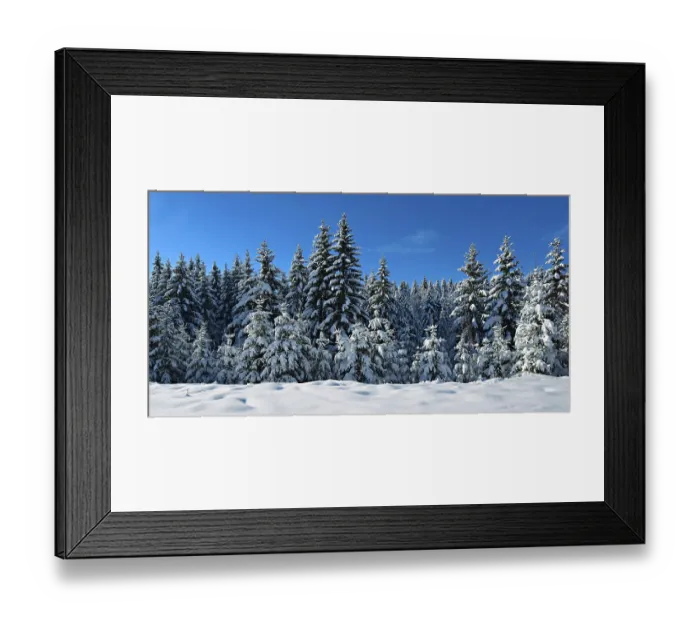 Framed Print : Panorama, deep snow-covered untouched winter landscape